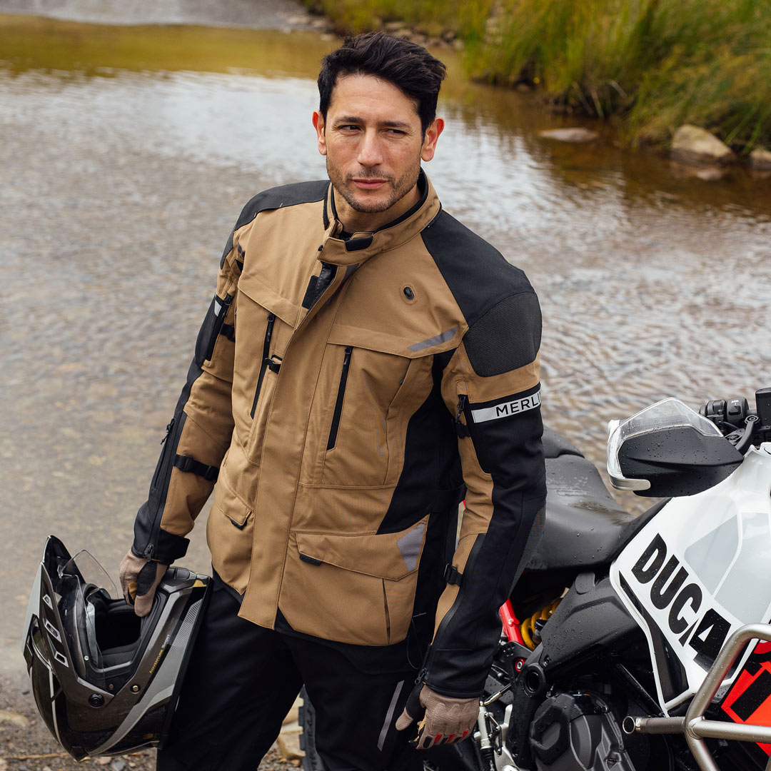 Merlin Akashi Pro D30 Laminated waterproof Motorcycle Textile Jacket light brown XL Figure 3