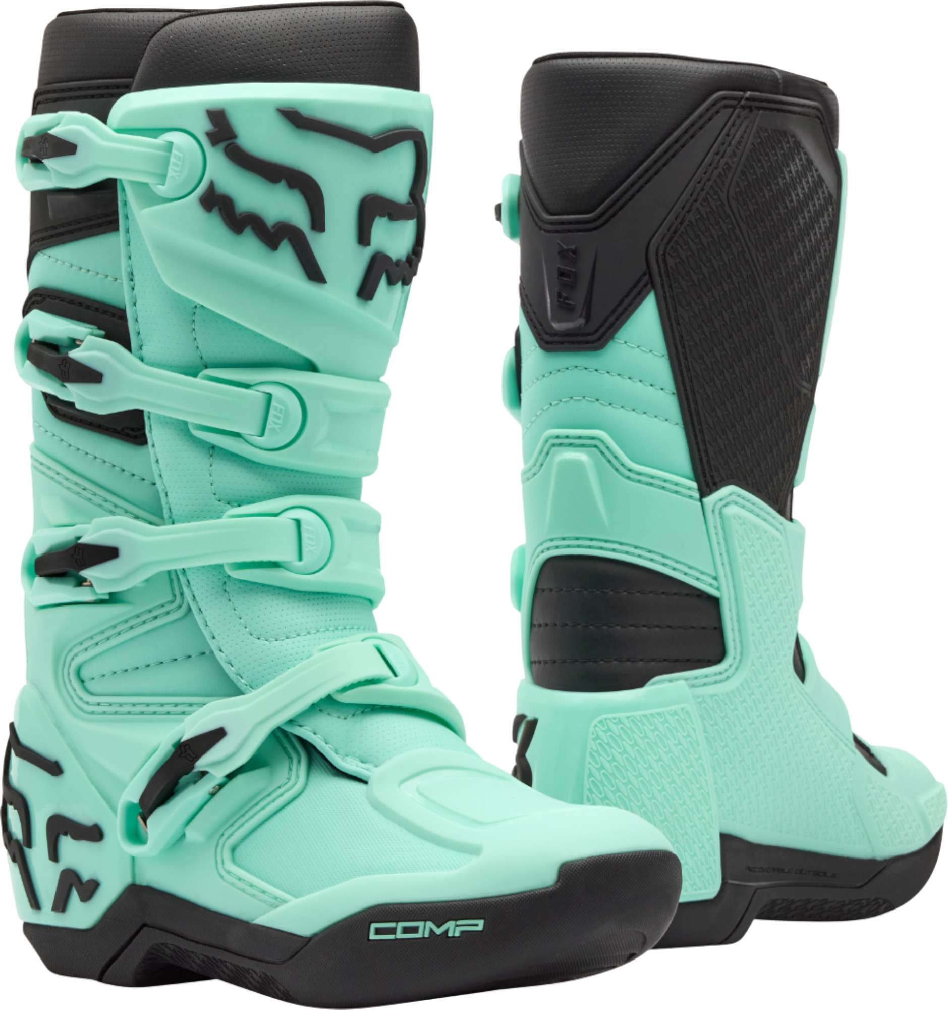 FOX Comp Youth Motocross Boots turquoise 8 Figure 1