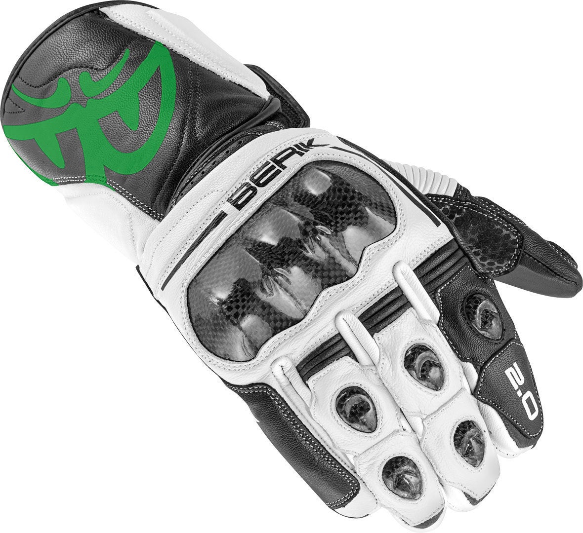 Berik 2.0 ST Motorcykelhandsker sort/grøn M Figur 1