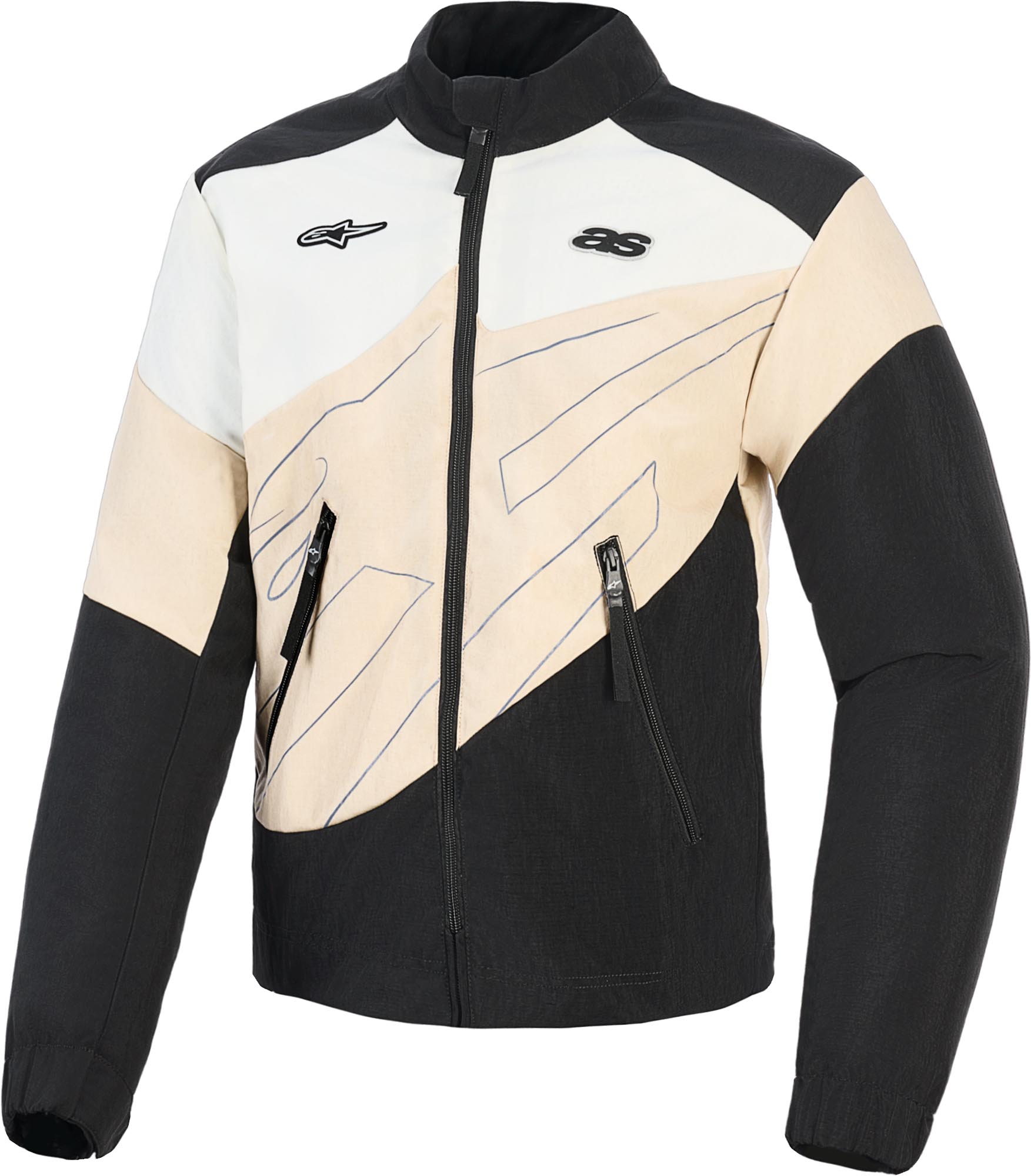 Alpinestars Stella Moshell Damen Motorrad Textiljacke schwarz/weiß/beige M Abbildung 1