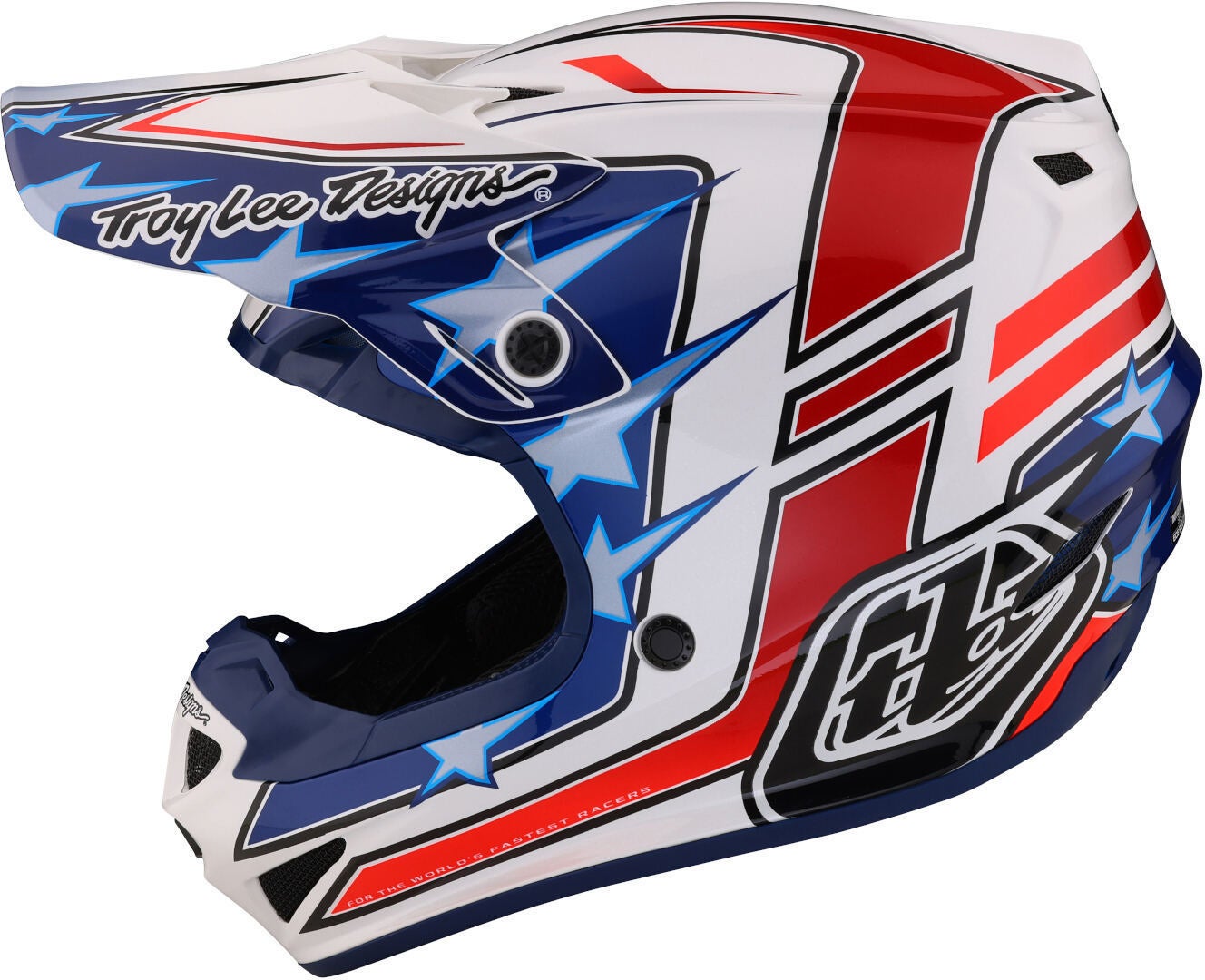 Troy Lee Designs SE4 Polyacrylite Flagstaff MIPS Casco da motocross rosso/bianco/blu M (57/58) Figura 4
