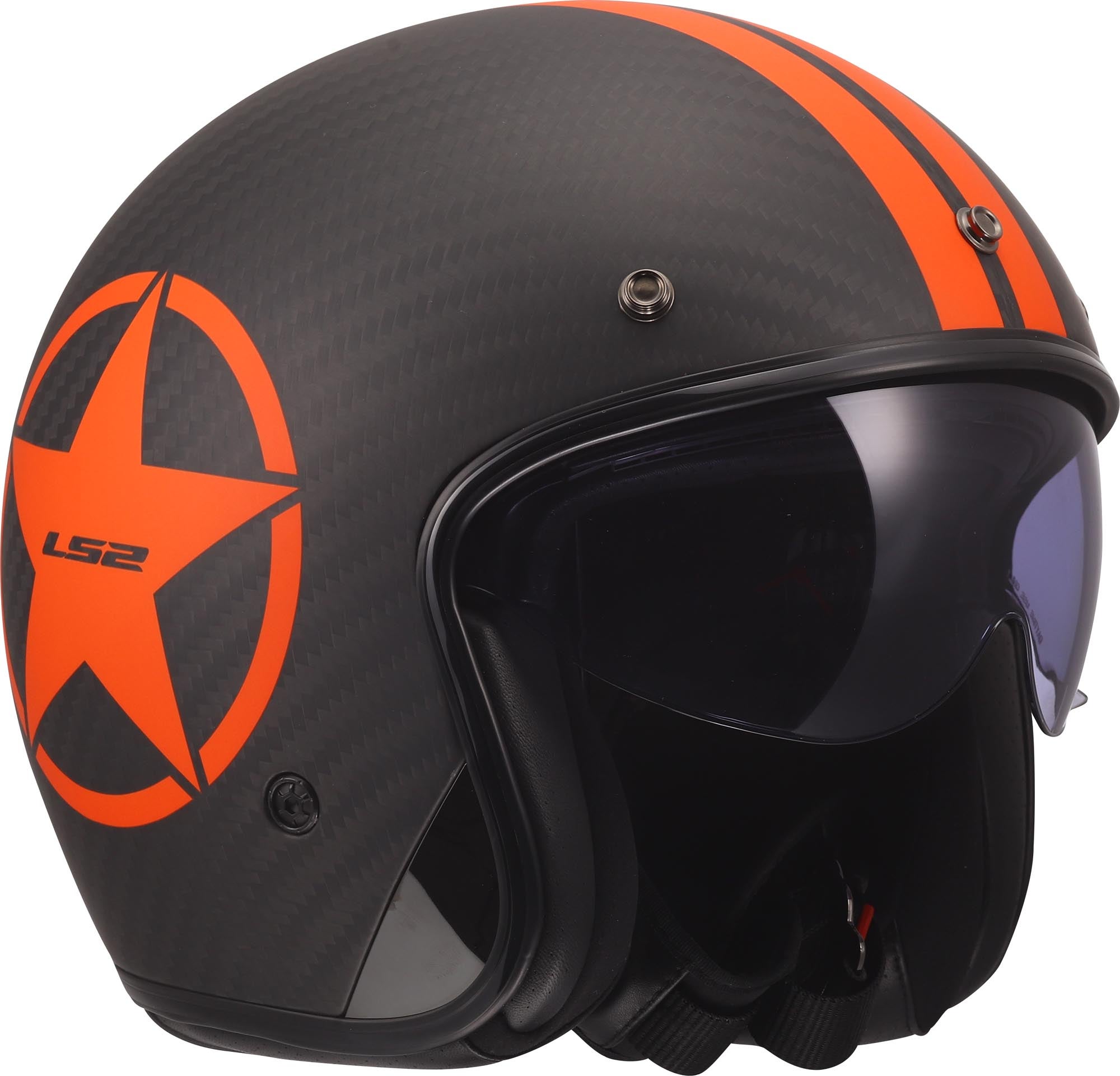 LS2 OF601 Bob II Carbon Star Casco aperto arancione XXL (63/64) Figura 7