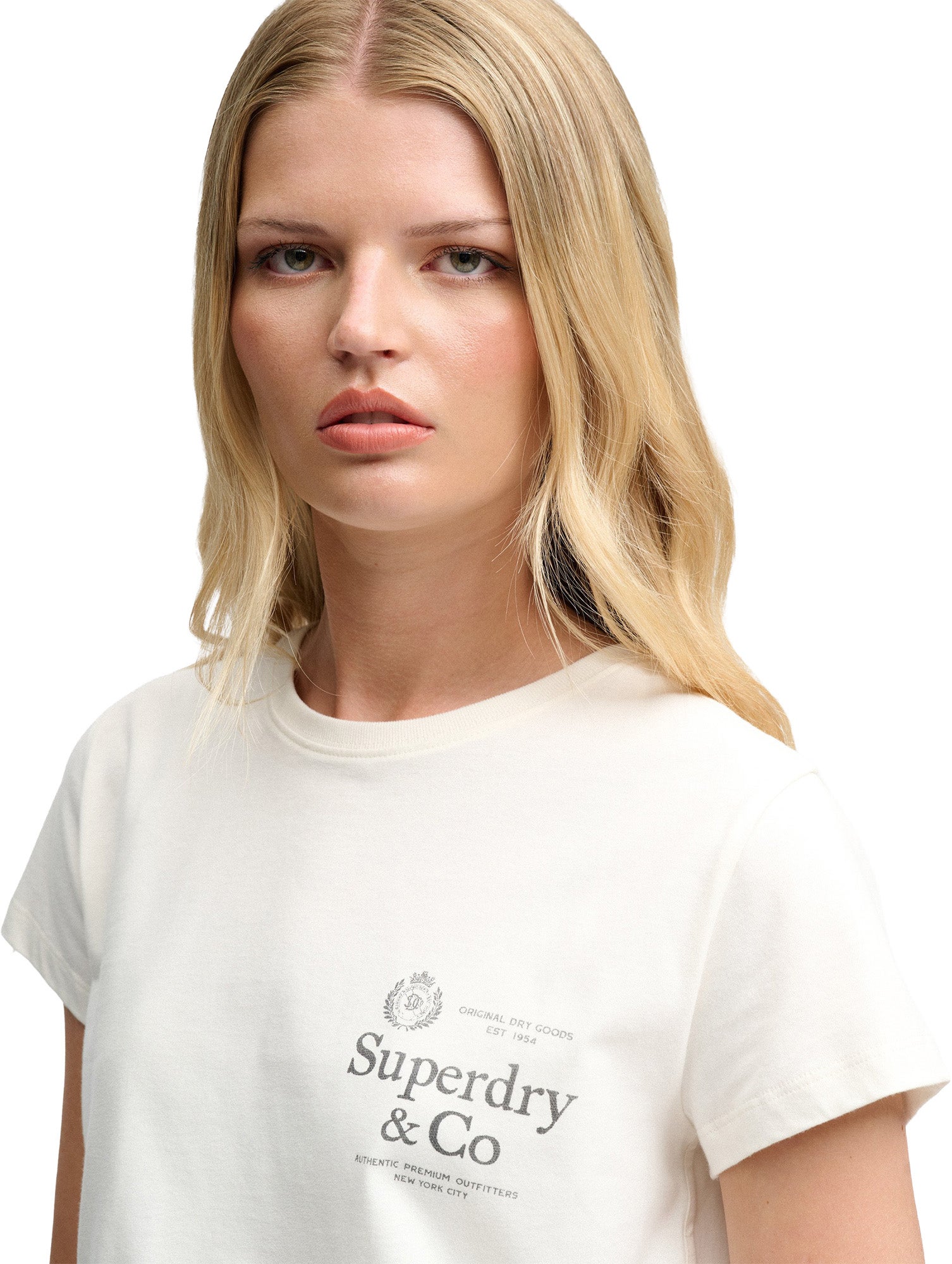 Superdry & Co Luxe Casual Classic Γυναικείο μπλουζάκι Κρέμα ΧΣ Γράφημα 3