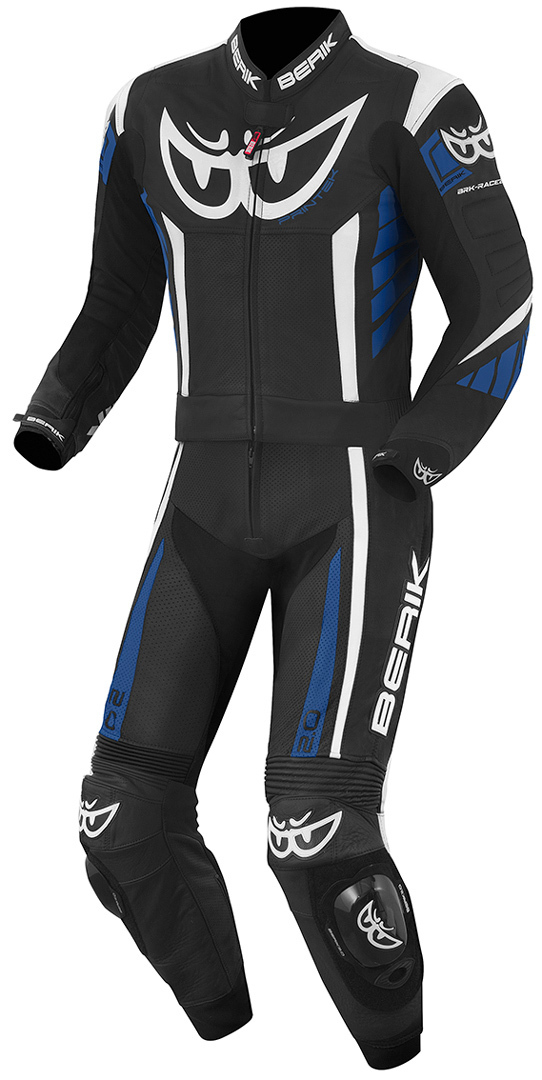 Berik Zakura Two Piece Motorcycle Leather Suit black/white/blue 58 Figure 1