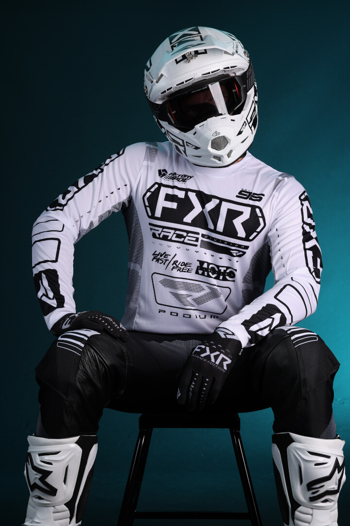 FXR Podium 2025 Motocross tröja vit/svart M Figur 4