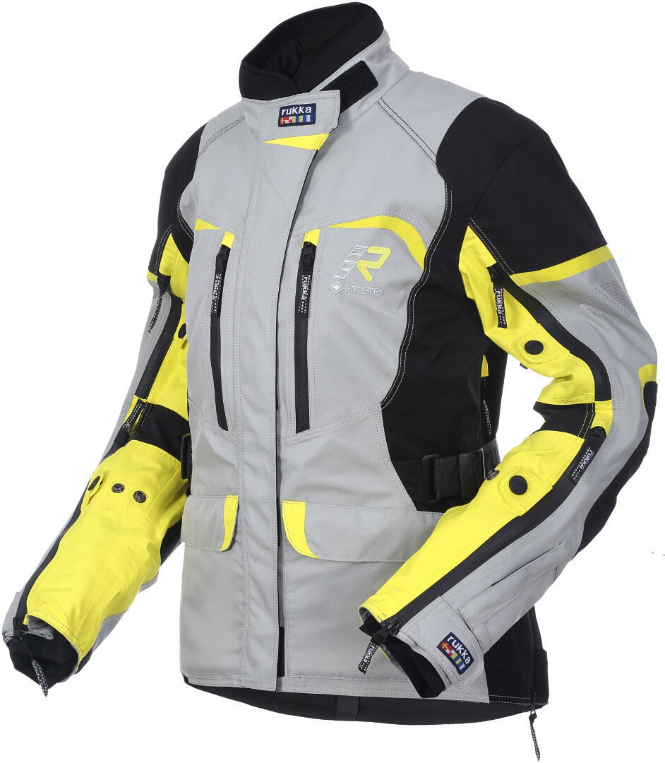 Rukka Rimorina Dames Motorfiets Textiel Jas zilver/geel 38 Figuur 1