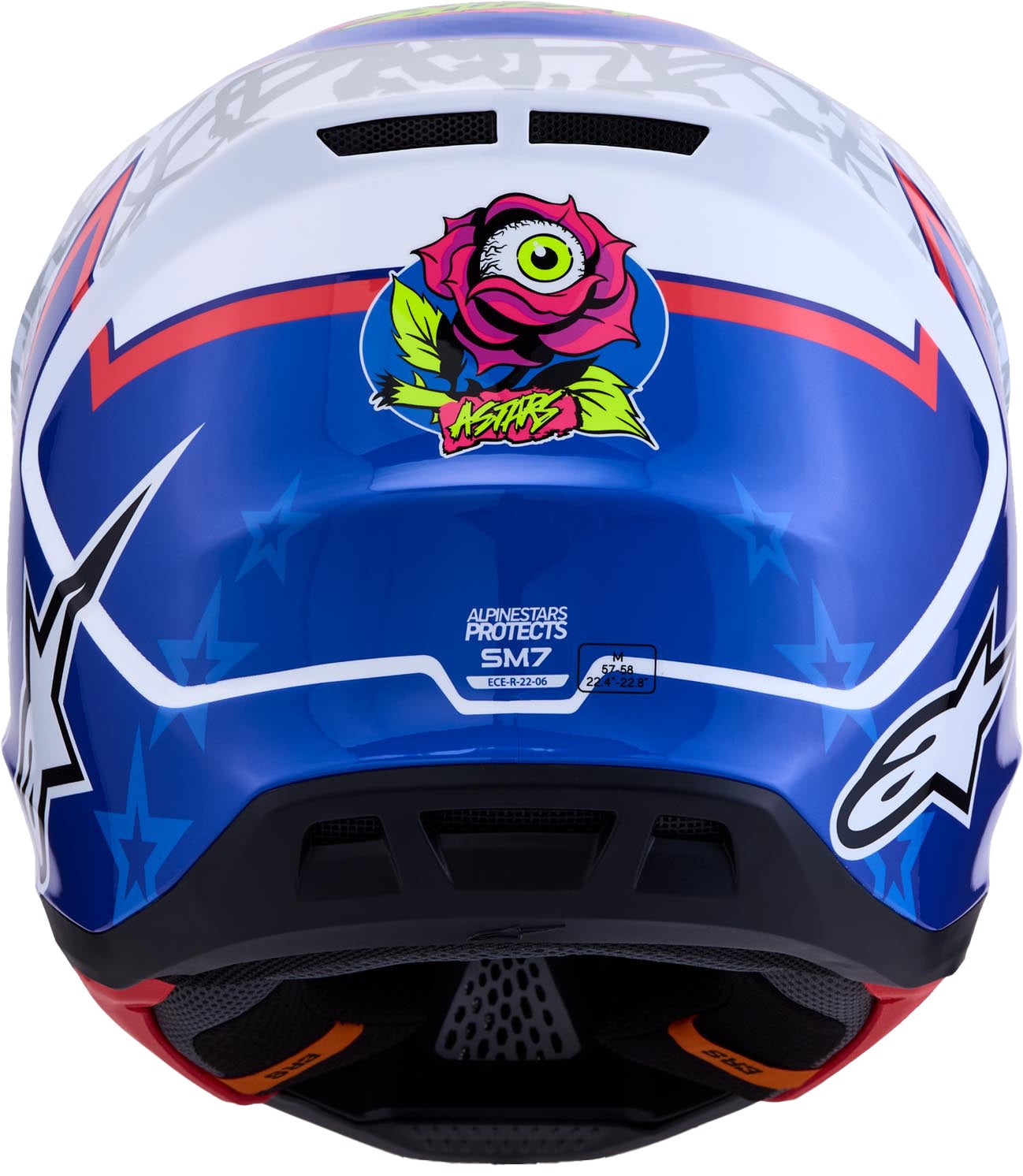 Alpinestars S-M7 Blaster Motocross Helm weiß/blau/rot glossy M (57/58) Abbildung 3