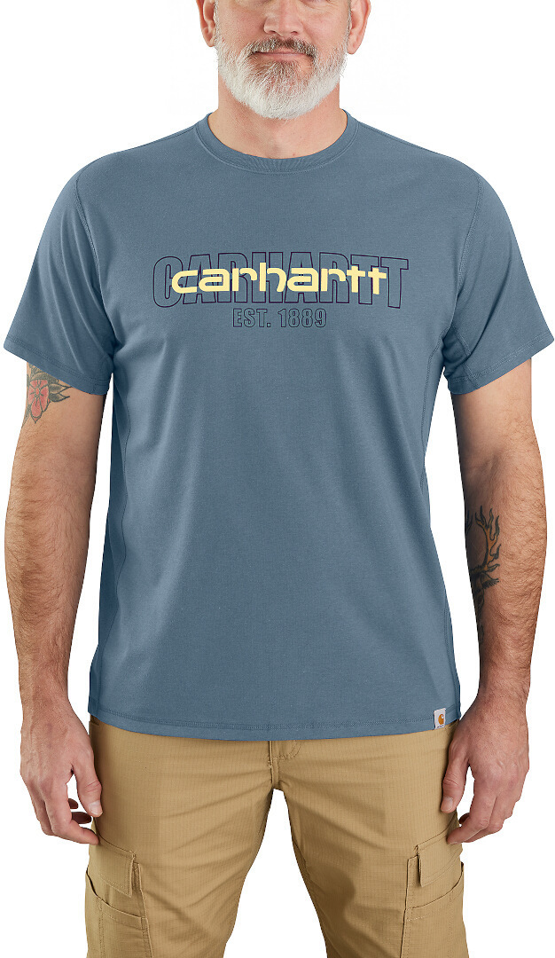 Carhartt Force Relaxed Fit Midweight Short-Sleeve Logo Graphic T-shirt blå/gul S Figur 3