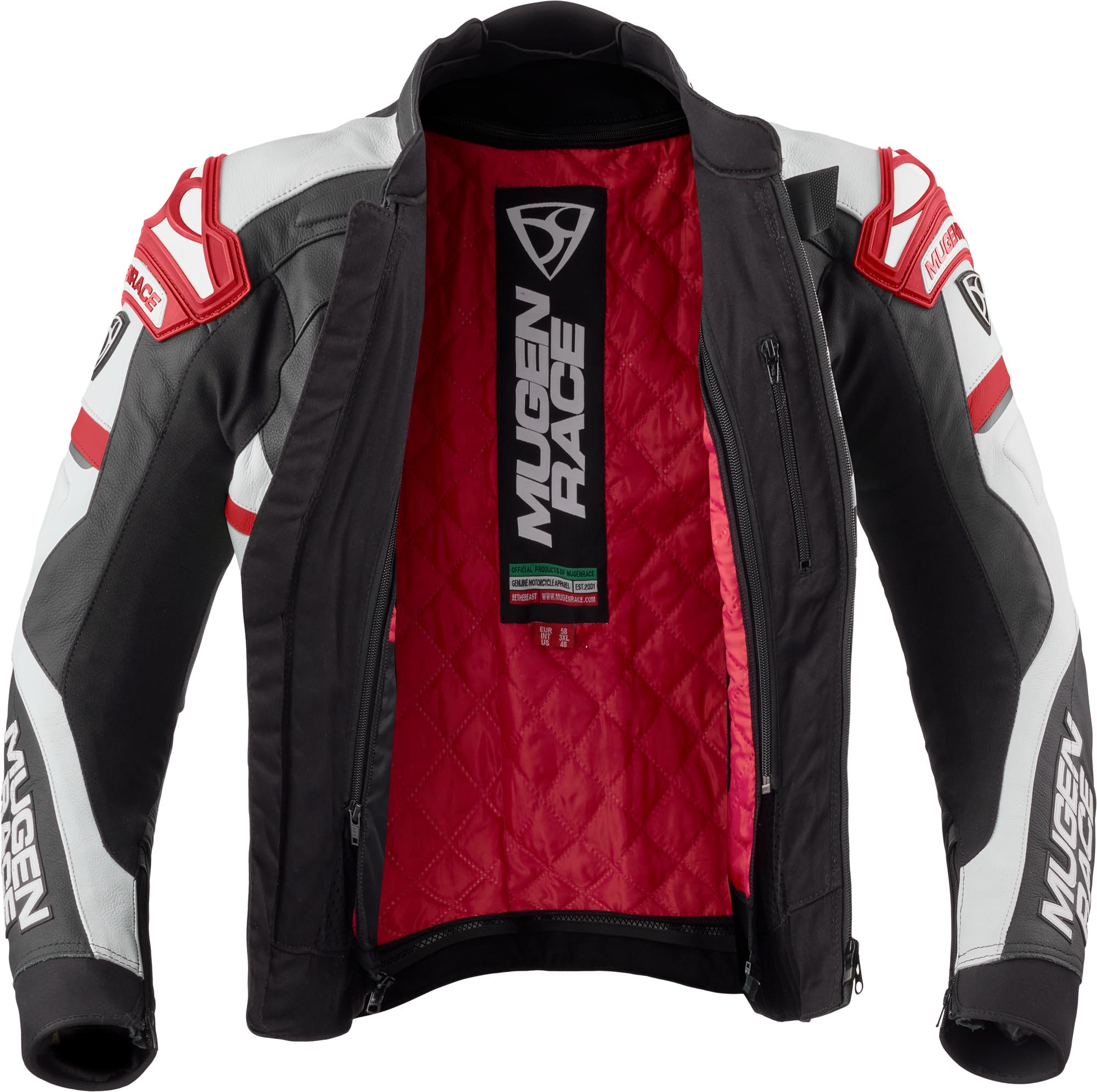 MUGENRACE Marcus Motorcycle Leather Jacket black/white/red 56 Figure 4