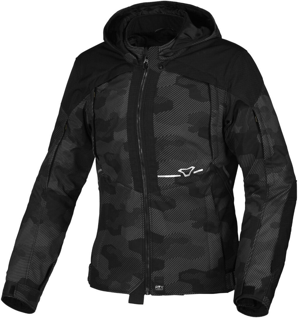 Macna Territor Veste textile de moto imperméable pour dames noir/camouflage XXL Figure 1