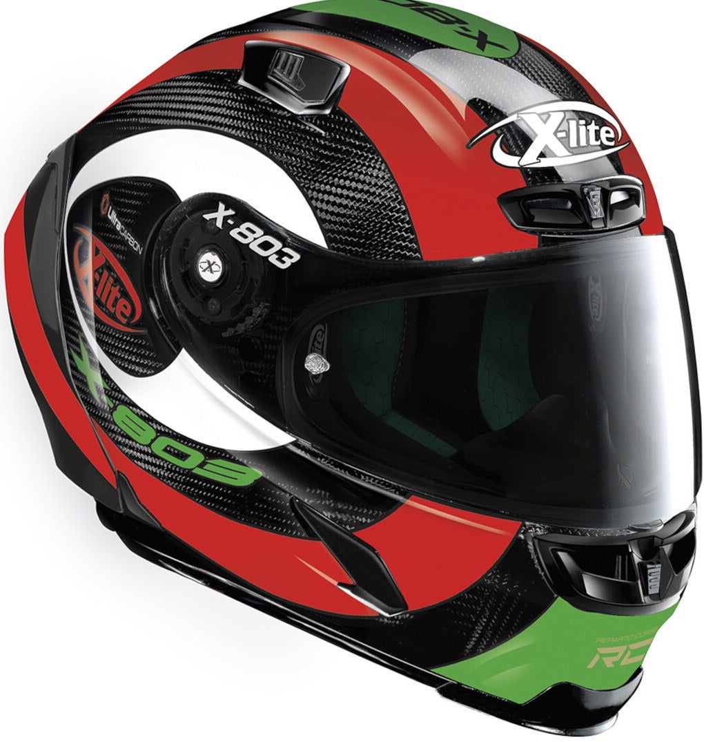 X-Lite X-803 RS Ultra Carbon Hattrick Casco nero/bianco/rosso/verde M (58) Figura 3