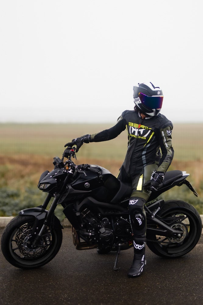Berik Absolute GP Combinaison moto une pièce en cuir noir/fluo-jaune/vert 50 Figure 3