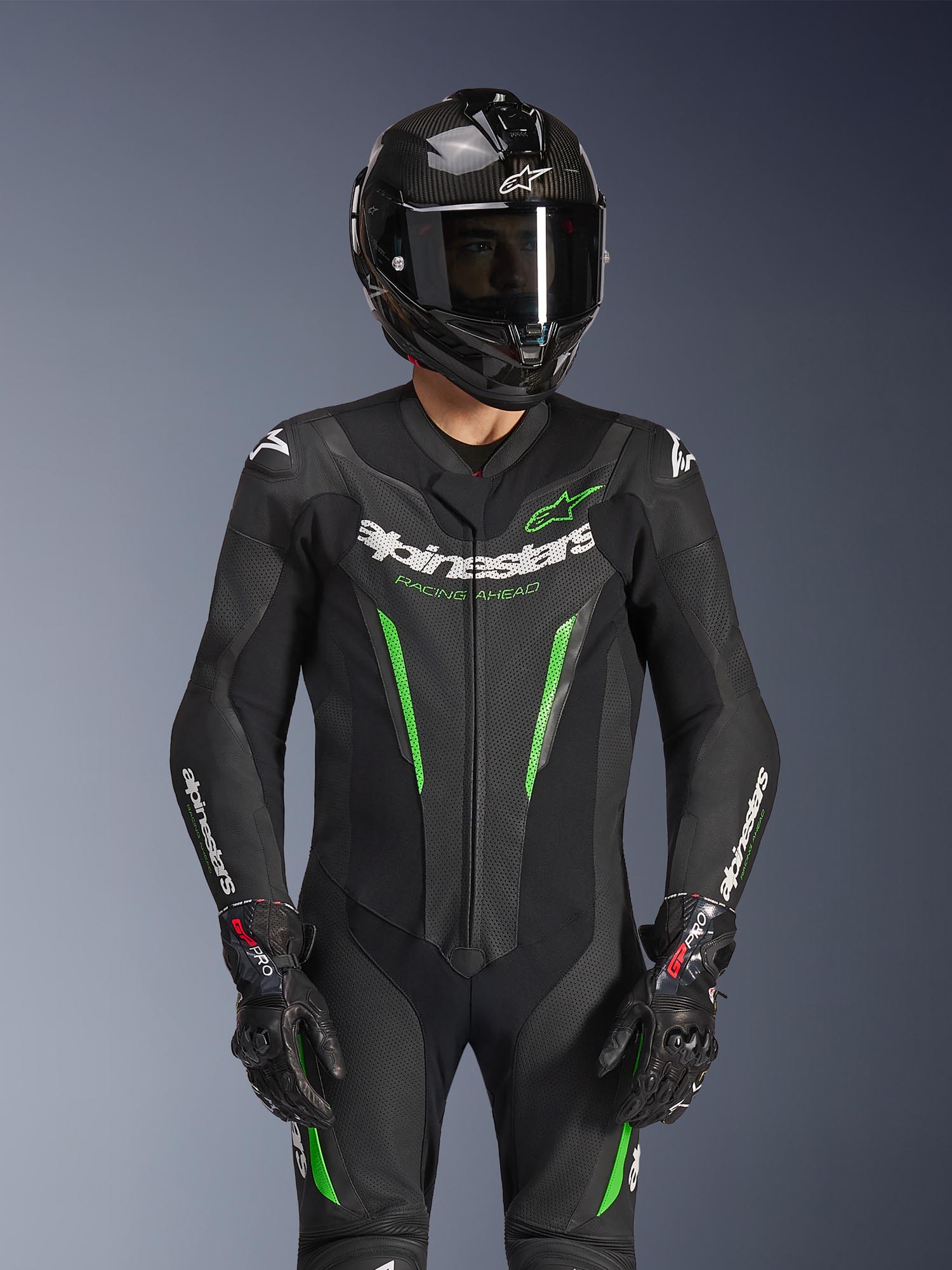 Side view of Alpinestars GP Force V2 1-Piece Motorcycle Leather Suit