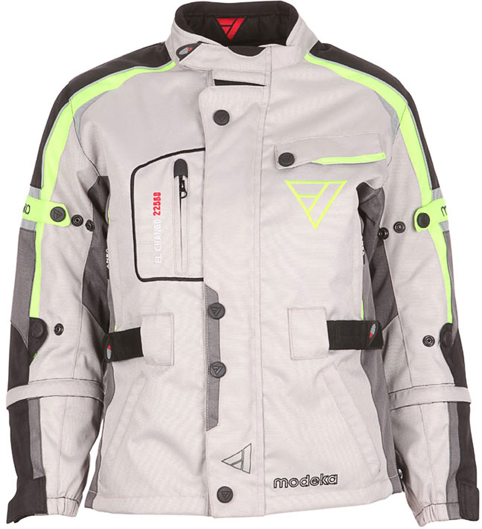 Modeka El Chango Kinder Motorrad Textiljacke hellgrau 152 Abbildung 1