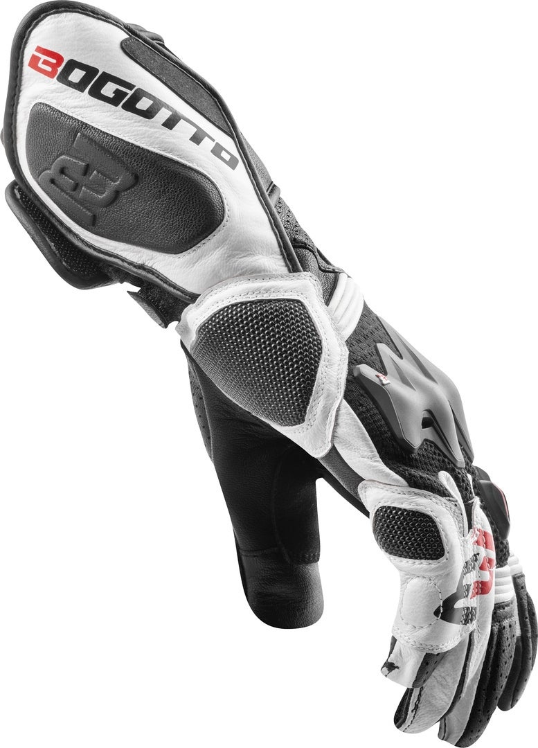 Bogotto Alton perforerede motorcykelhandsker Sort/hvid S Figur 3