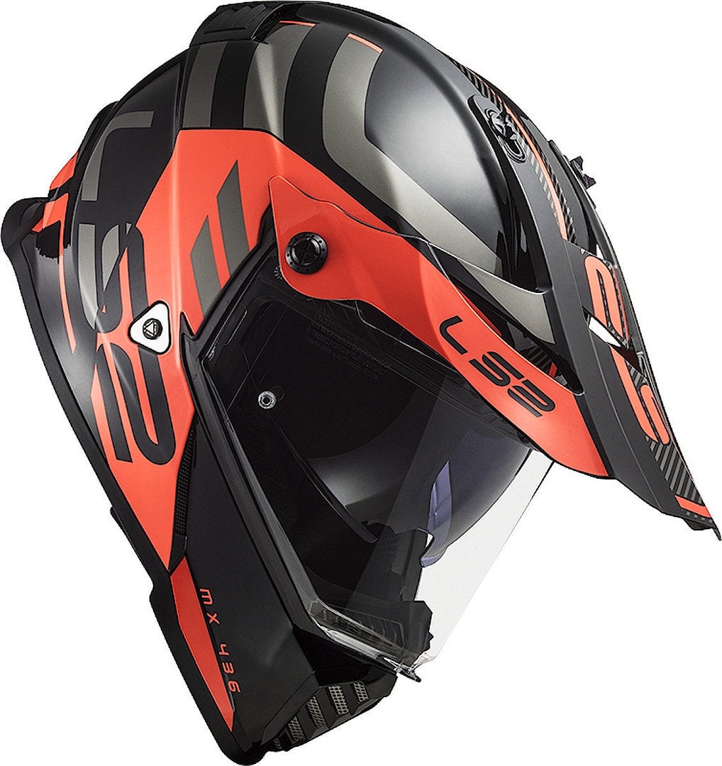 LS2 MX436 Pioneer Evo Adventurer Motocross hjelm sort mat/orange XL (61/62) Figur 3