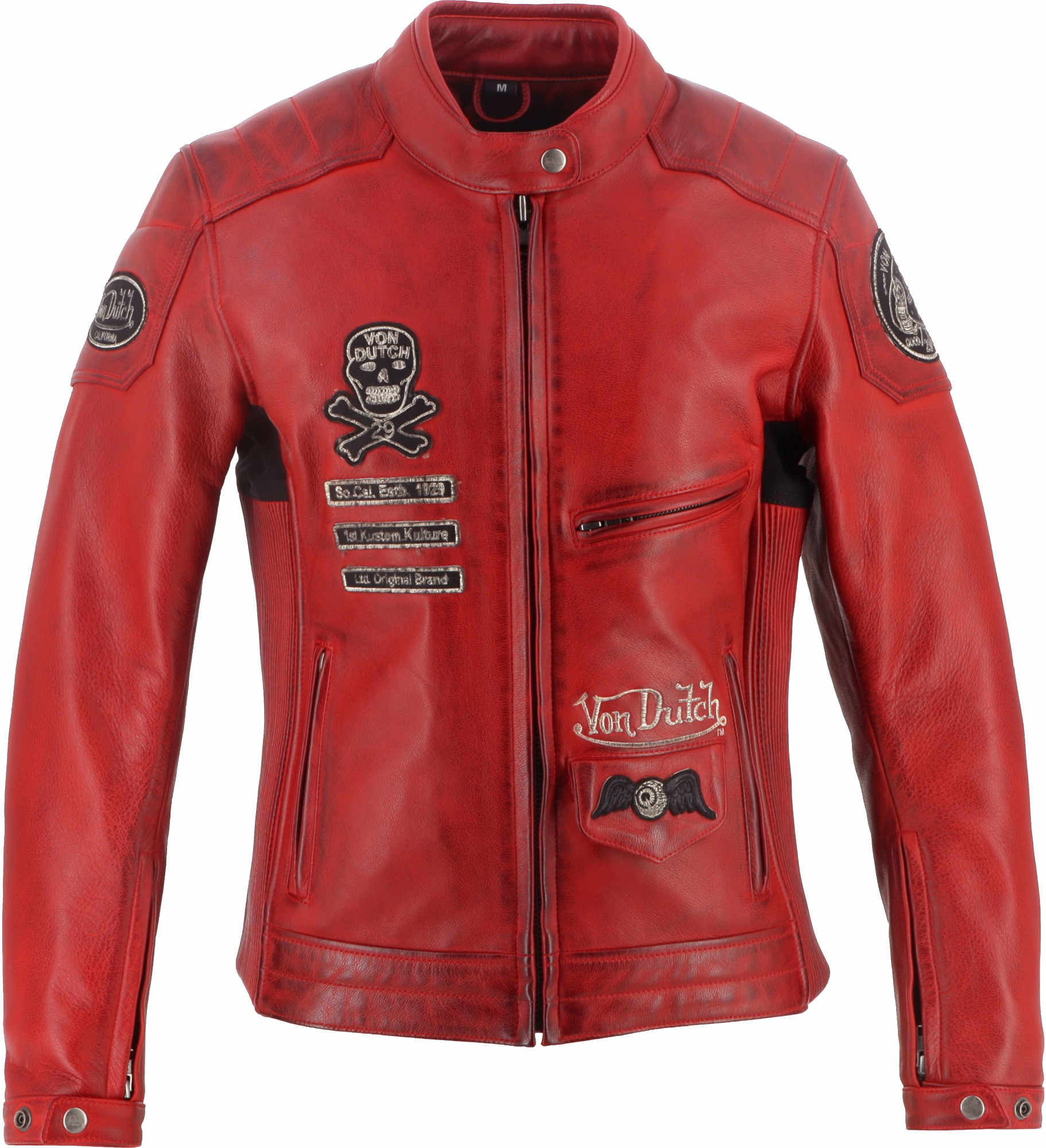 Von Dutch X Helstons Pretty Ladies Motorcycle Leather Jacket-image-967131931