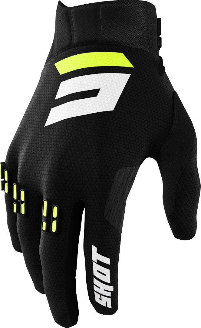 Shot Aerolite Gradient Motocross Handsker sort/hvid/gul 12 Figur 1