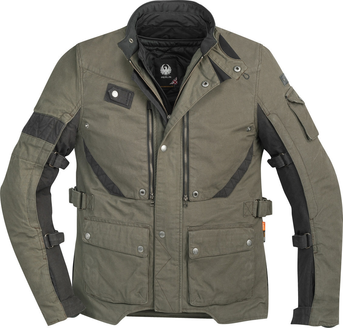 Merlin Mahala Pro D3O Explorer Motorcycle Textile Jacket olive green/black M Figure 1