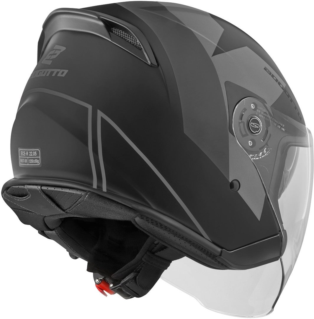 Bogotto V586 Detri BT Bluetooth Jet Hjelm sort/grå S Figur 3