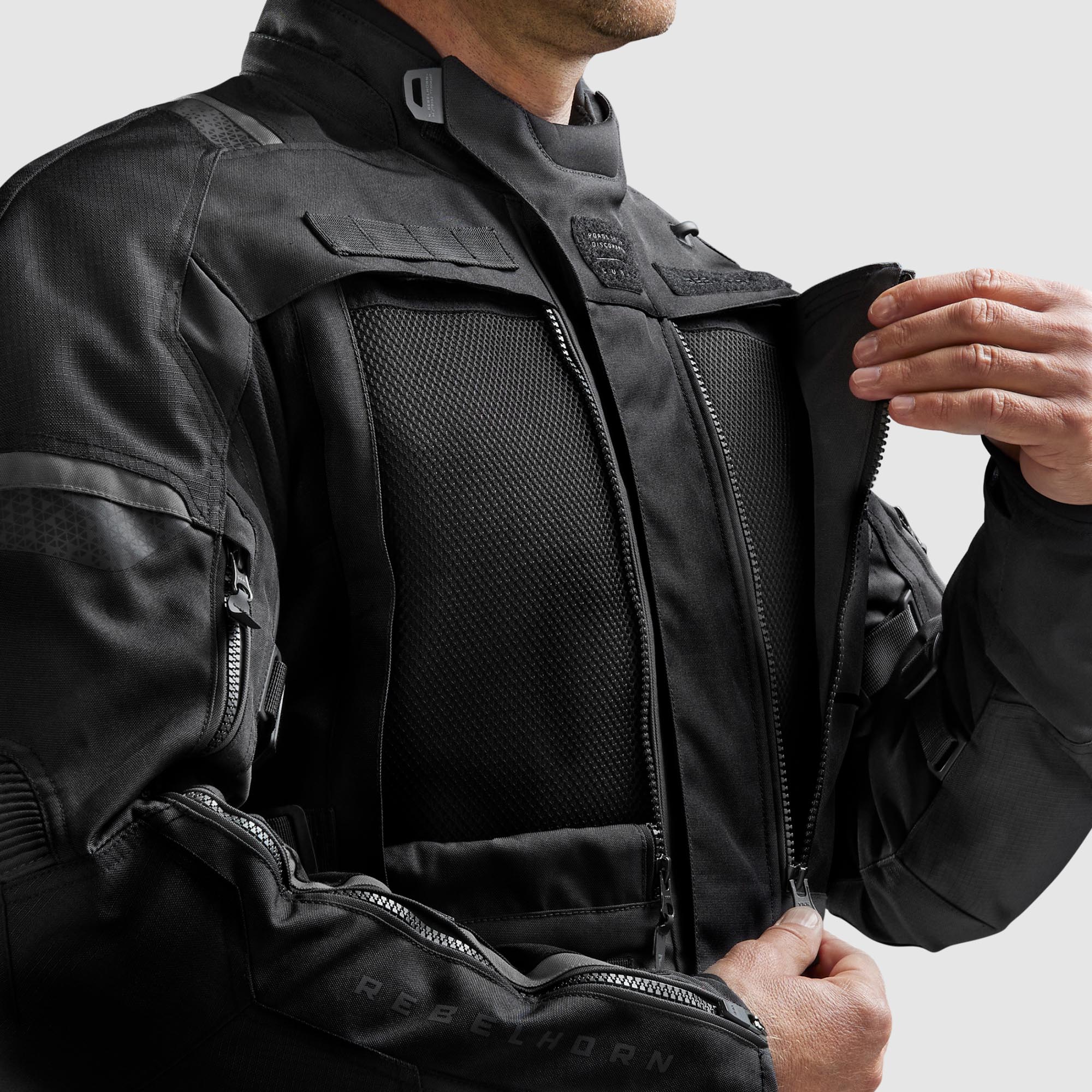 Side view of Rebelhorn Cubby 5 waterproof Motorcycle Textile Jacket