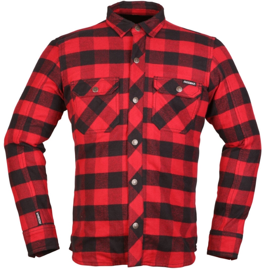 Modeka Nooner Motorrad Hemd rot/schwarz 3XL Abbildung 1