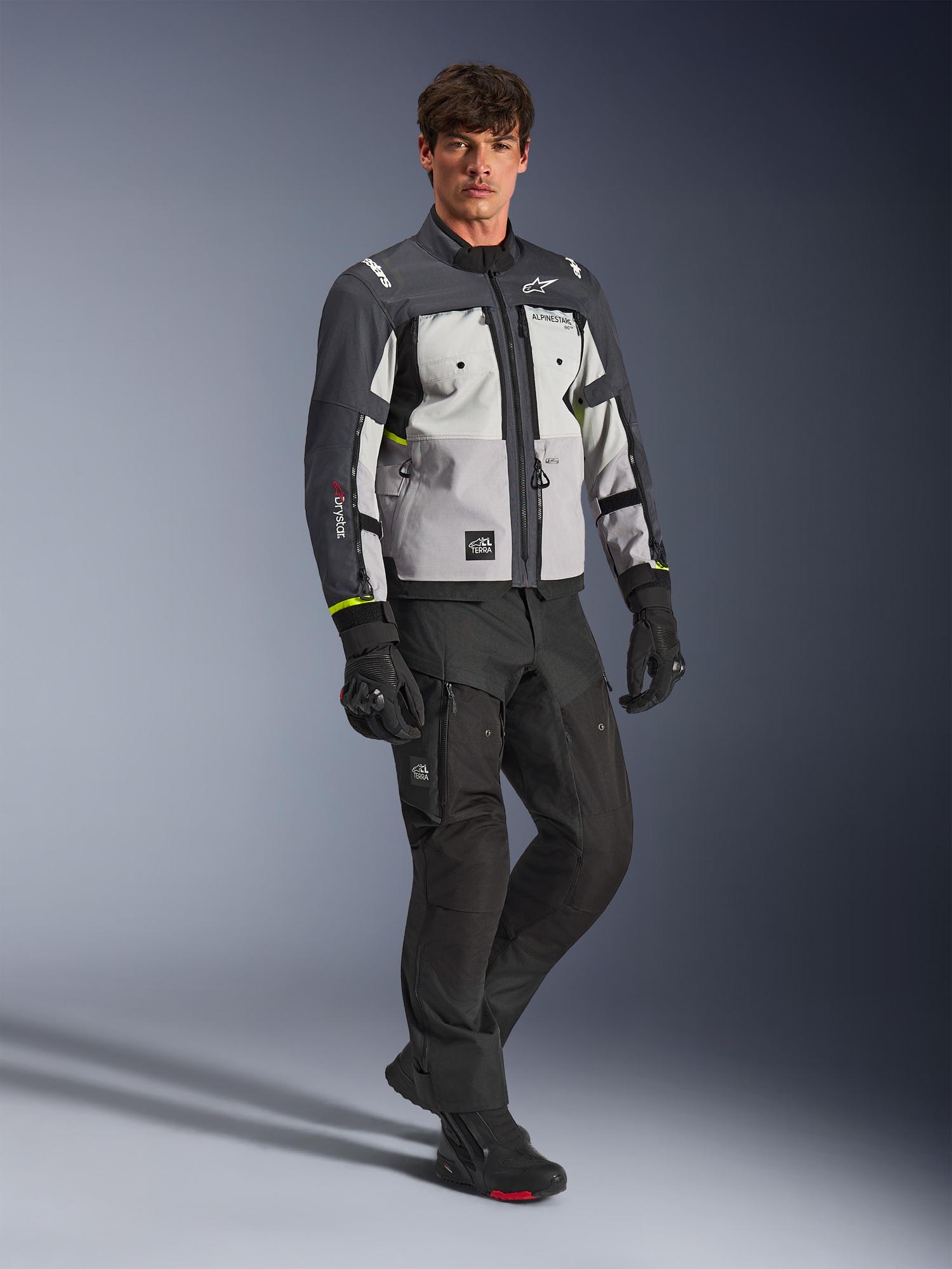 Alpinestars Cusco Drystar Veste textile moto imperméable Gris foncé/gris clair M Figure 5