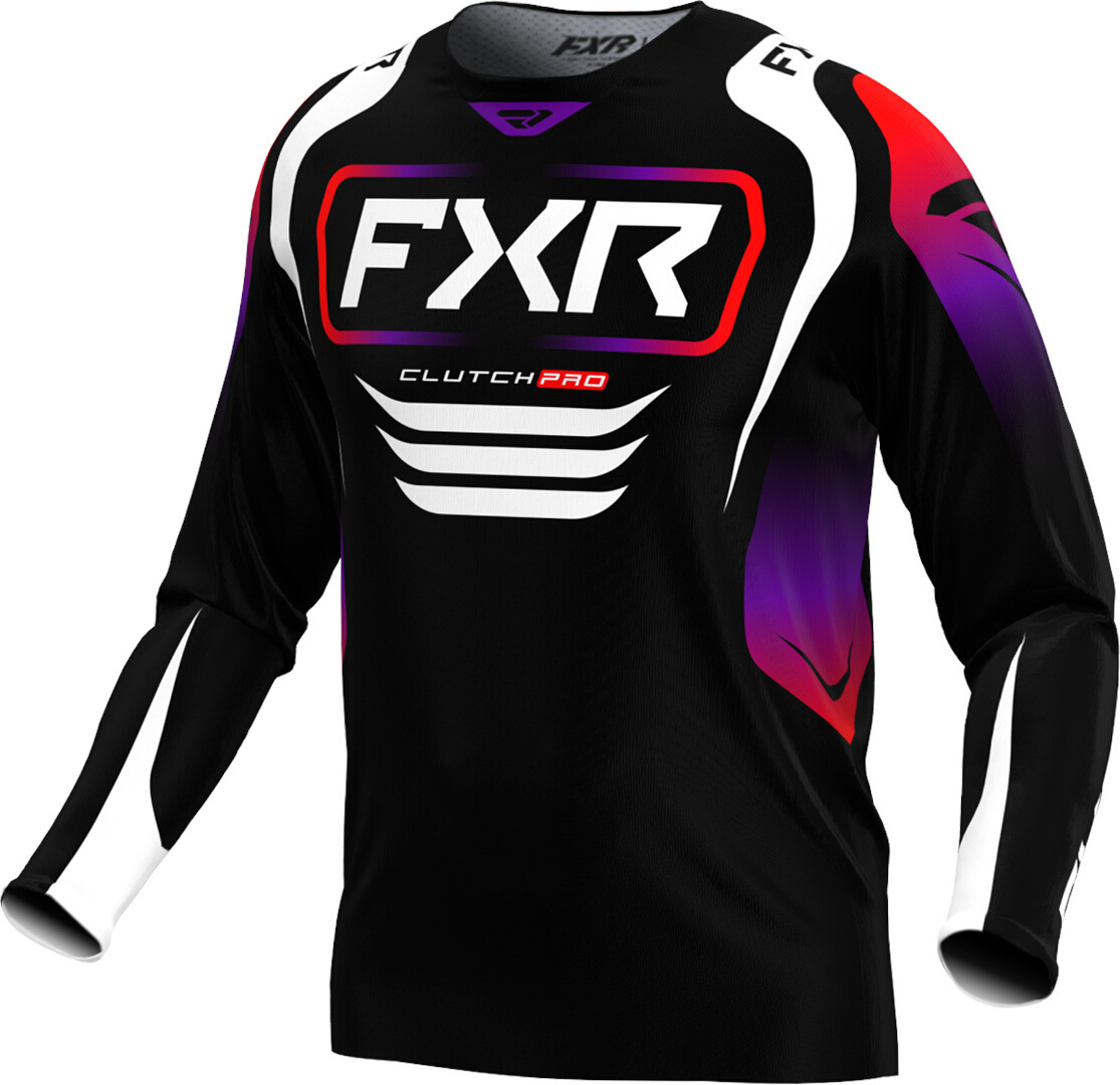 FXR Clutch Pro 2025 Motocross tröja svart/lila/röd/vit S Figur 1