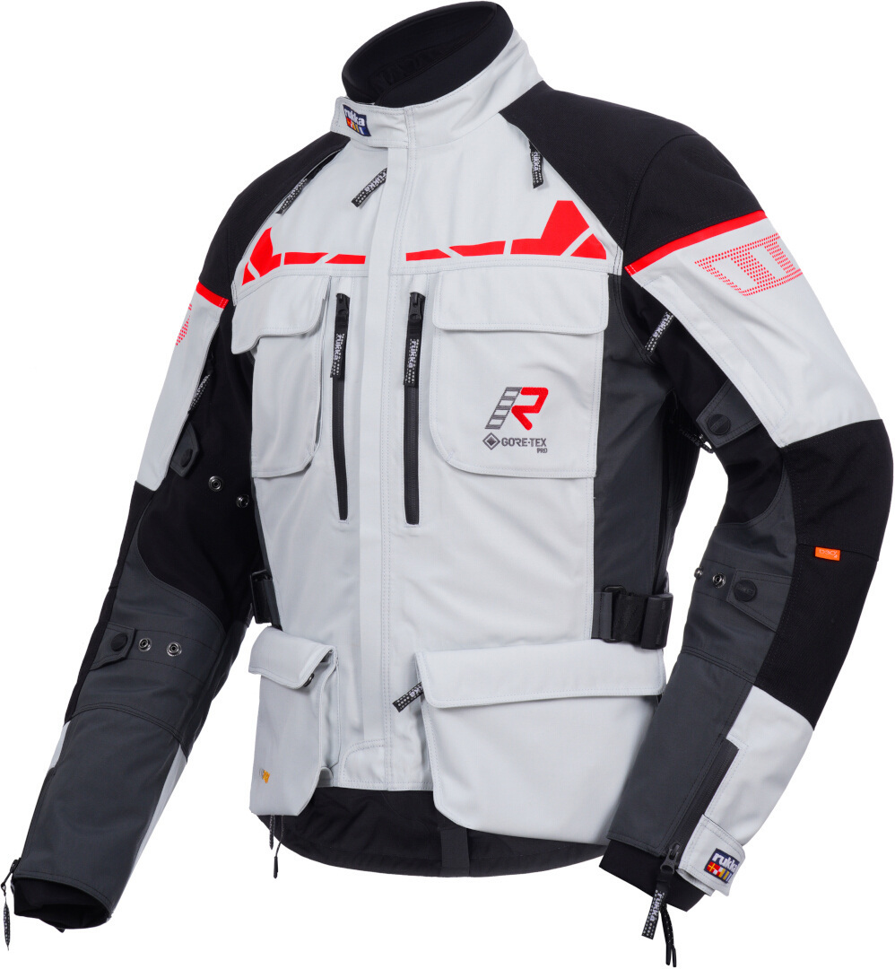 light grey/black/red
