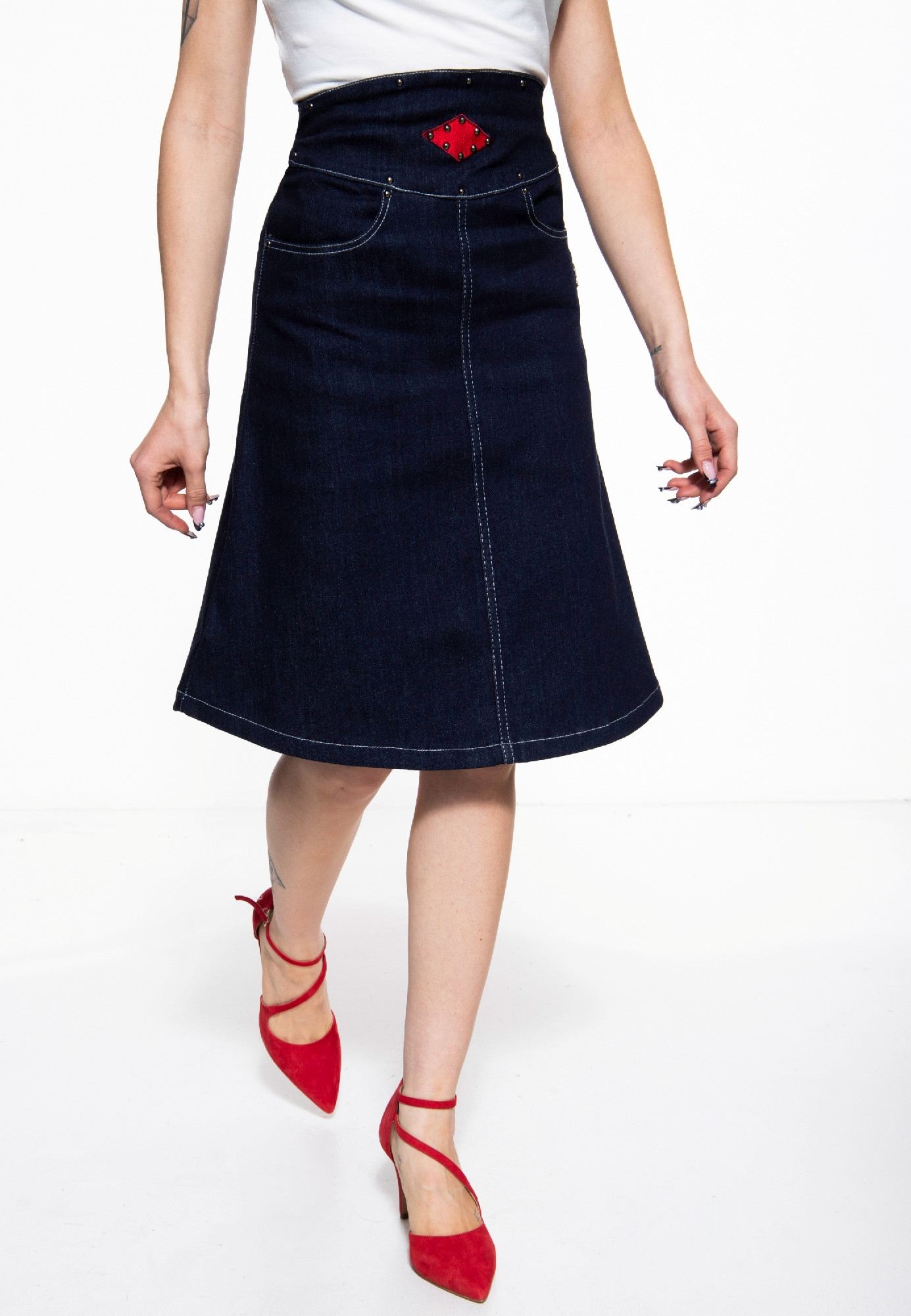 Queen Kerosin A-Line Red Damen Rock S Abbildung 2