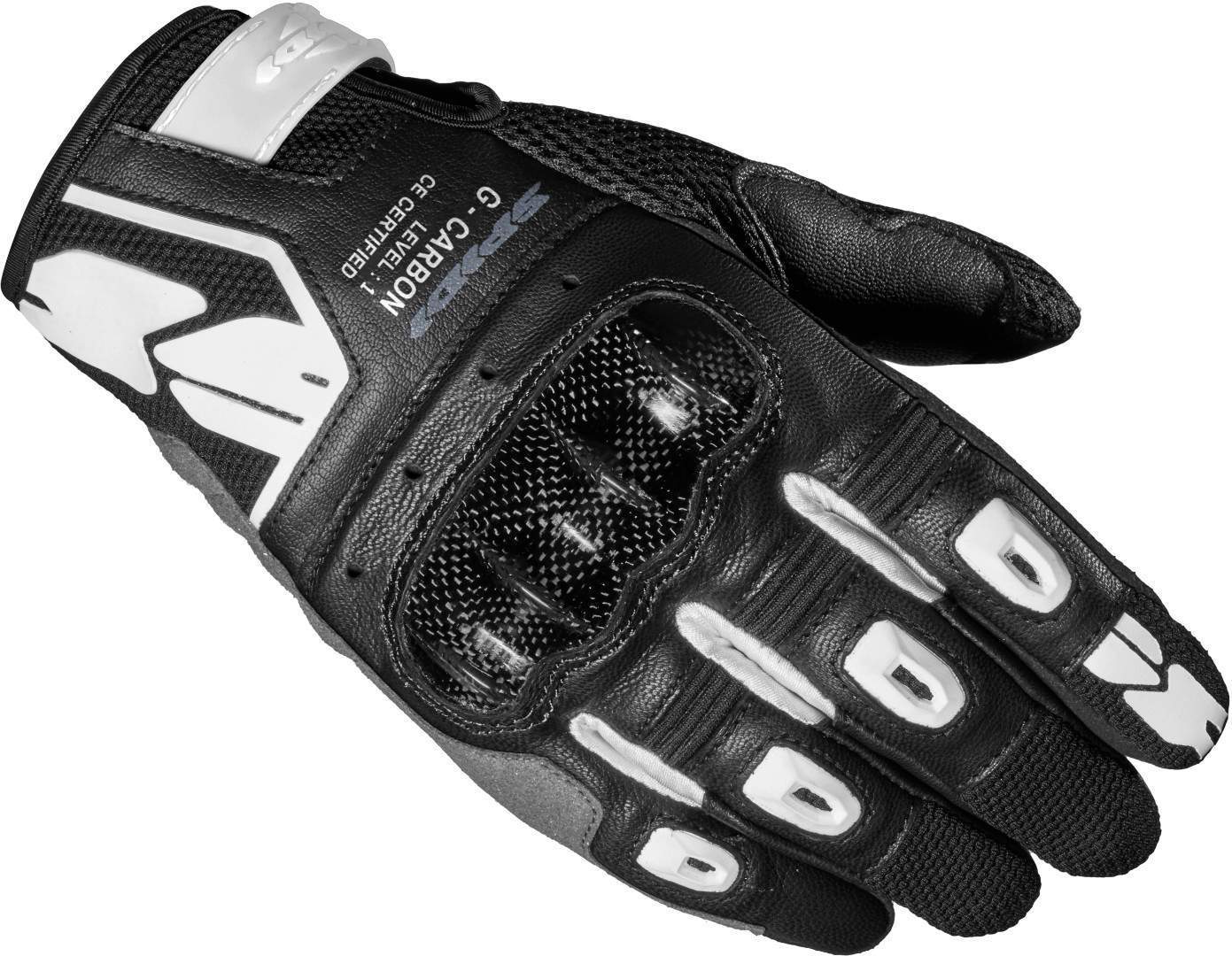 Spidi G-Carbon Damer motorcykel handsker Sort/hvid S Figur 1