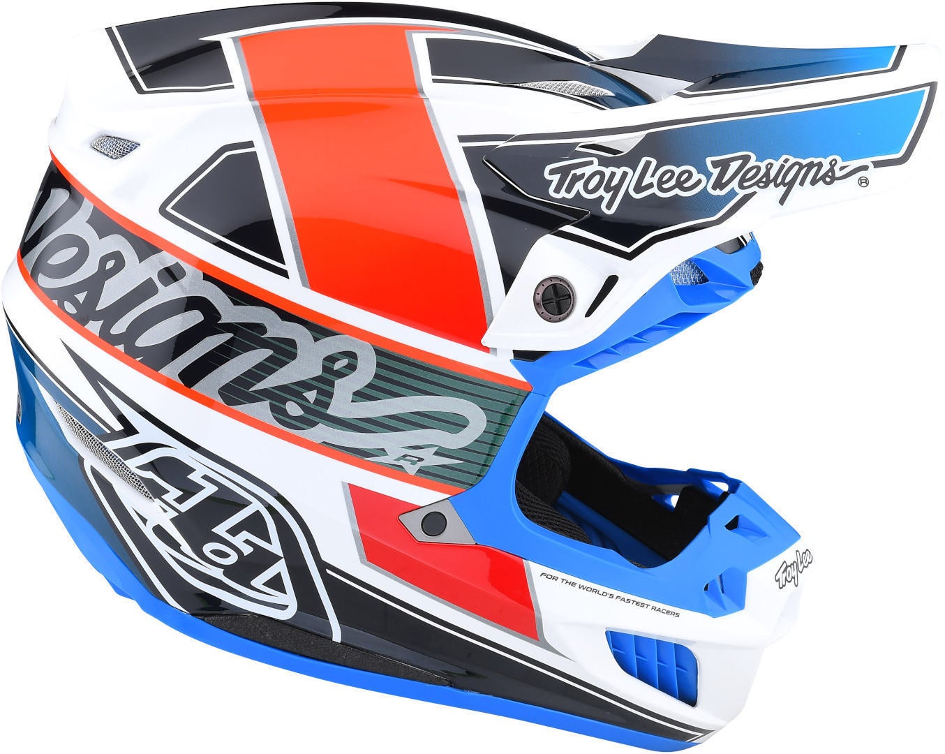 Troy Lee Designs SE5 Team MIPS Casque de motocross Blanc/Bleu/Orange S (55/56) Figure 4