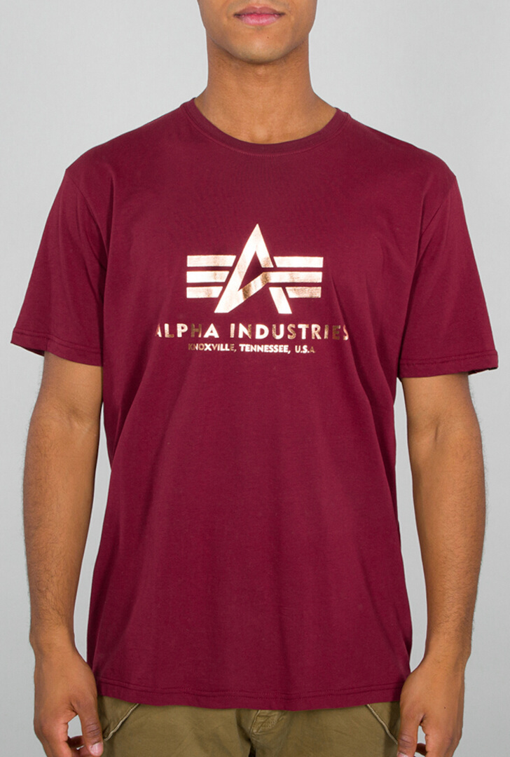 Alpha Industries Basic Foil Print T恤 酒红色 M 图1