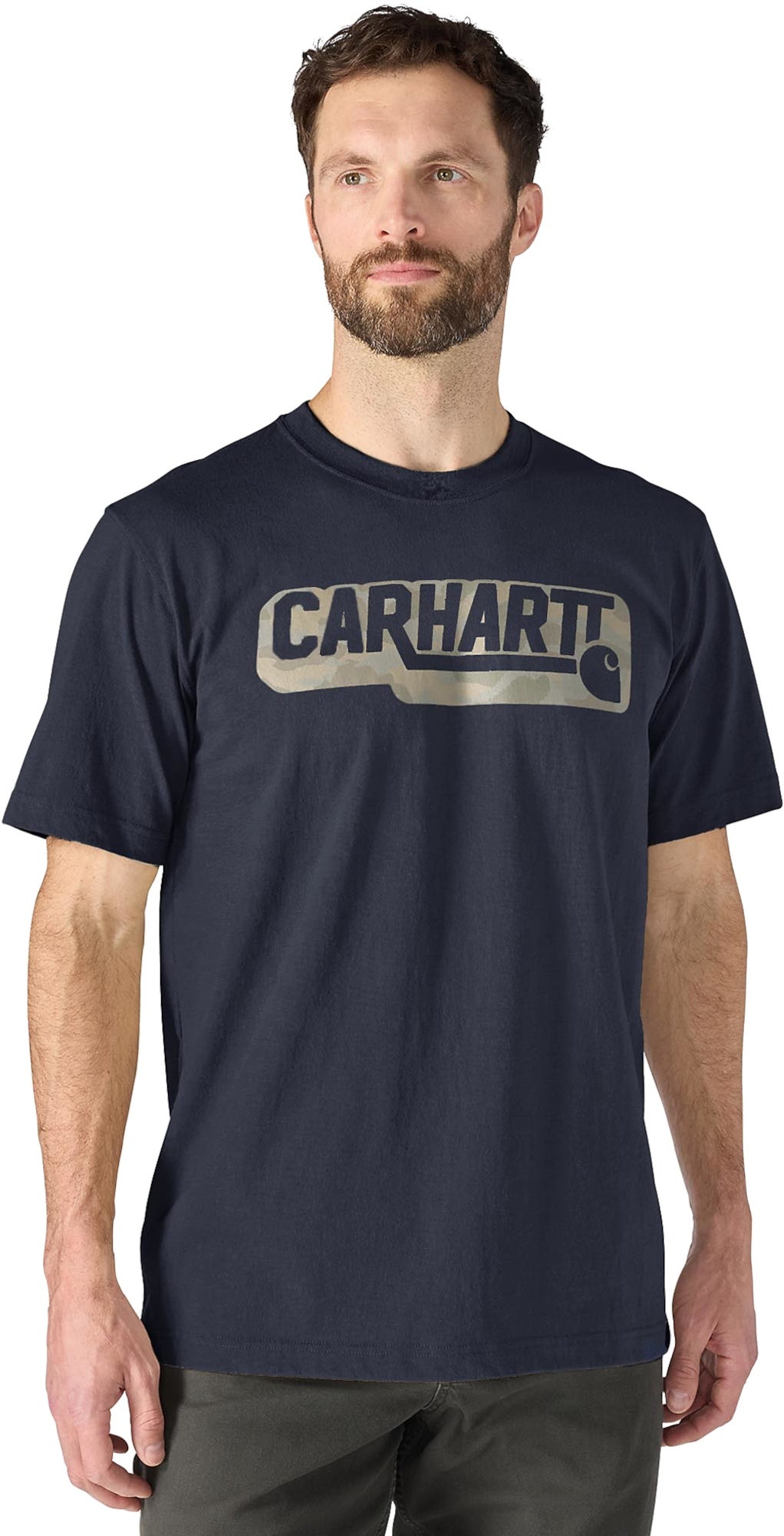 Carhartt Irvine Relaxed Camo Logo T-shirt Marine S Figuur 2