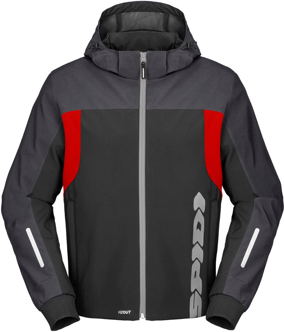 Spidi H2Out II Sweat à capuche de moto imperméable noir/rouge XL Figure 1