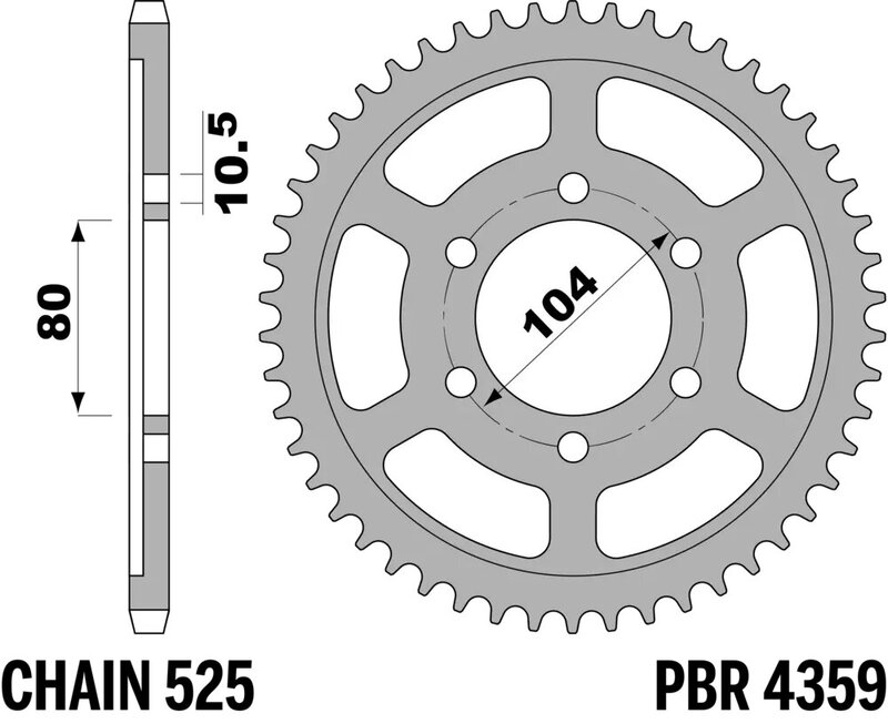 PBR Standard za stražnji lančanik - 525 Slika 1