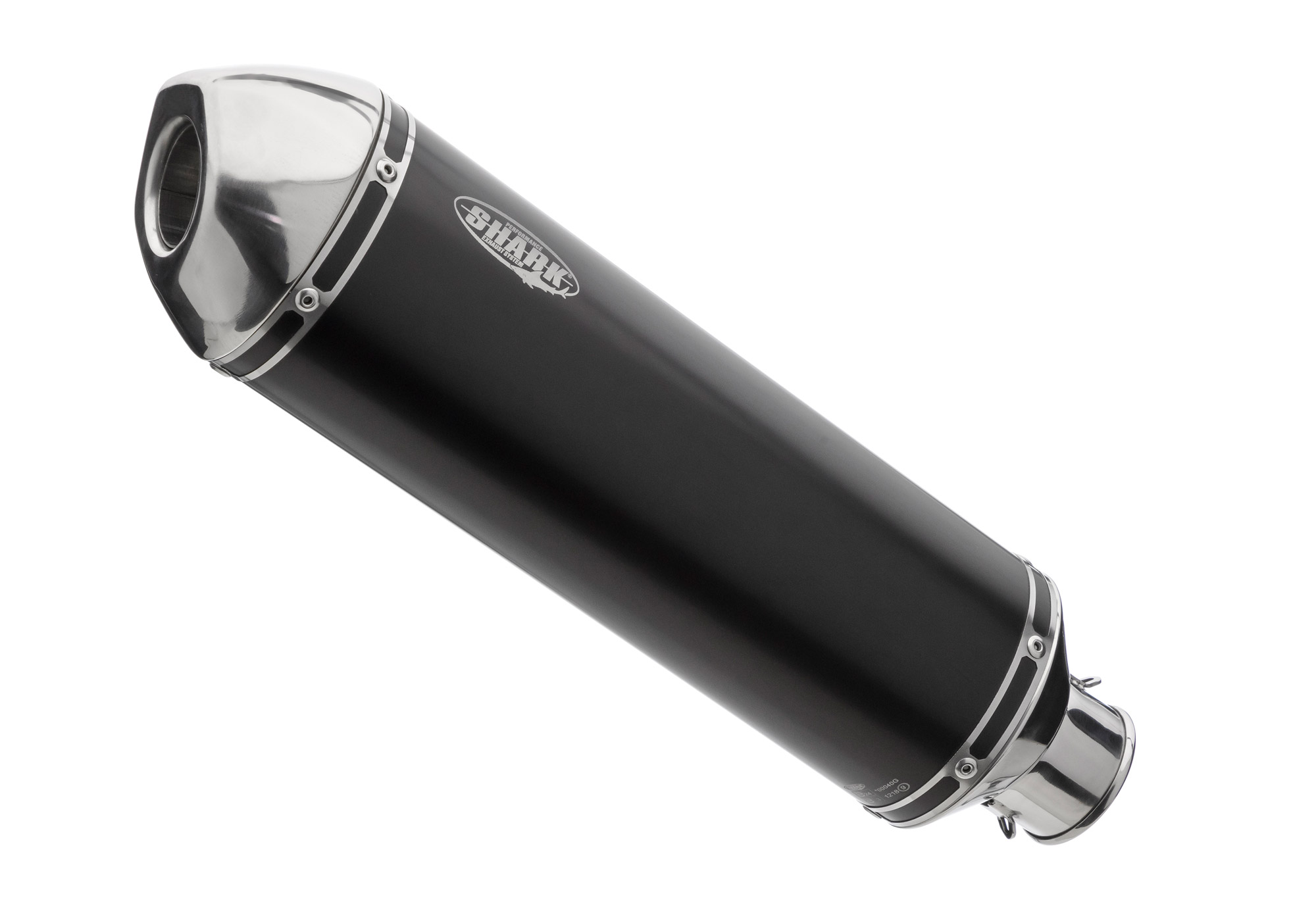 SHARK EXHAUST DSX-5 eloxed aluminiu/capac final polished oțel inoxidabil negru Figura 1