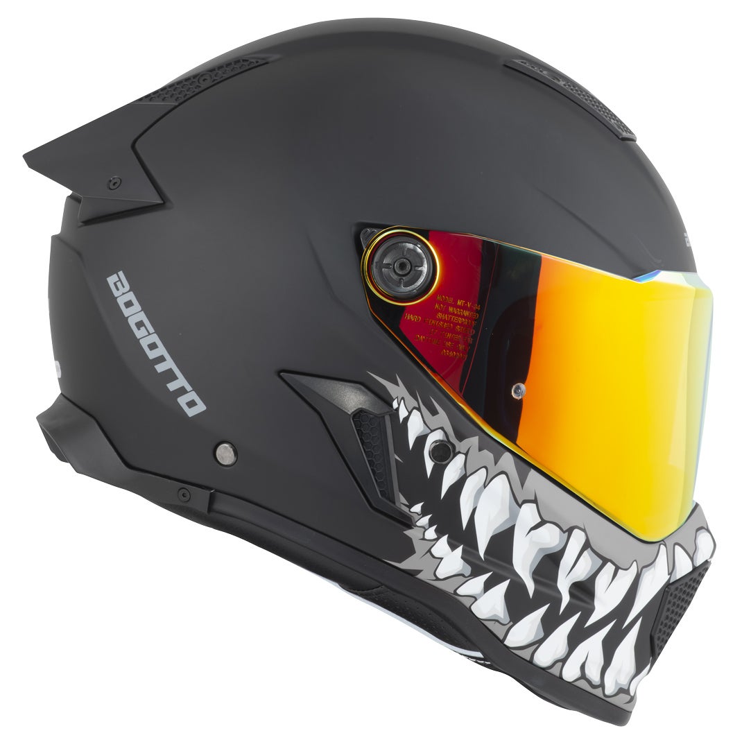Bogotto Rapto Jaws Capacete Preto/Cinza fosco XL Figura 18