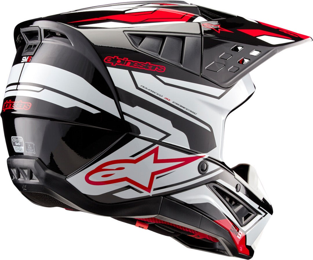 Alpinestars S-M5 Action 2 2024 Casco Motocross nero/bianco/rosso M (57/58) Figura 6