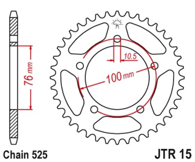 JT SPROCKETS Rear Sprocket Steel Standard - 525 Figure 3