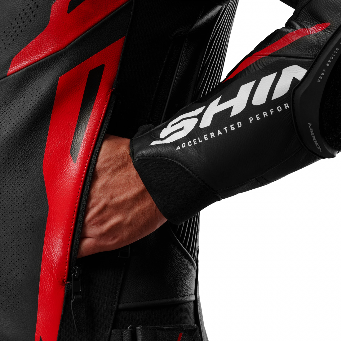SHIMA Mission ST Veste en cuir moto noir/rouge 60 Figure 16