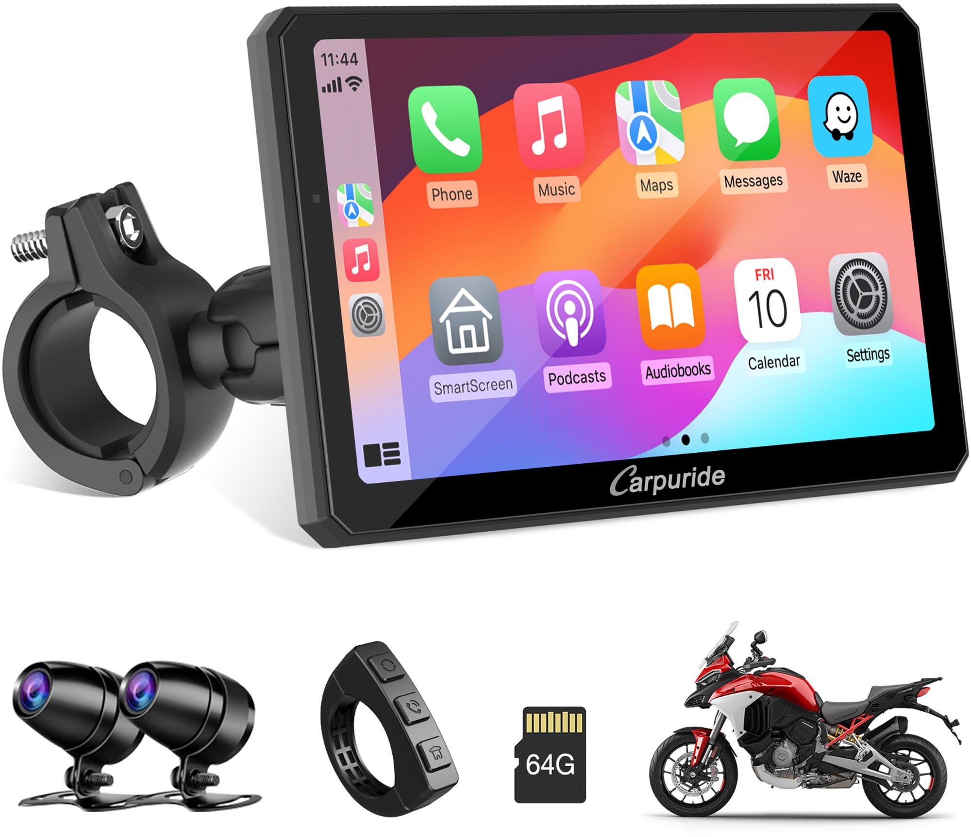 Carpuride Rotatable Series 7 Universal Мултимедийна система за мотоциклети Фигура 2