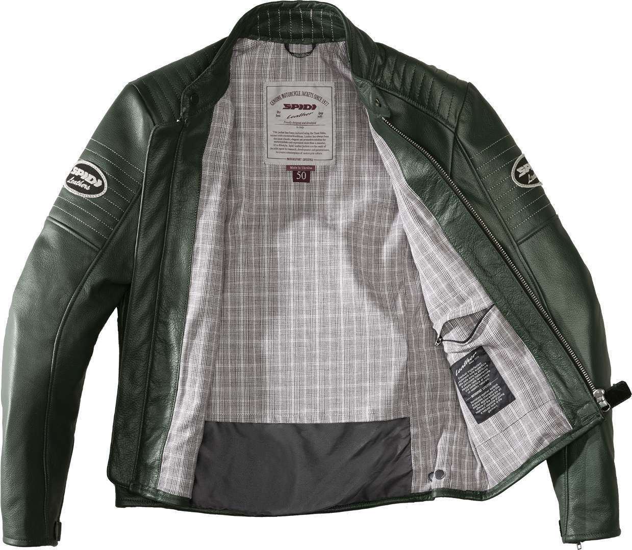 Spidi Clubber Motorcycle Leather Jacket dark green 48 Figure 3