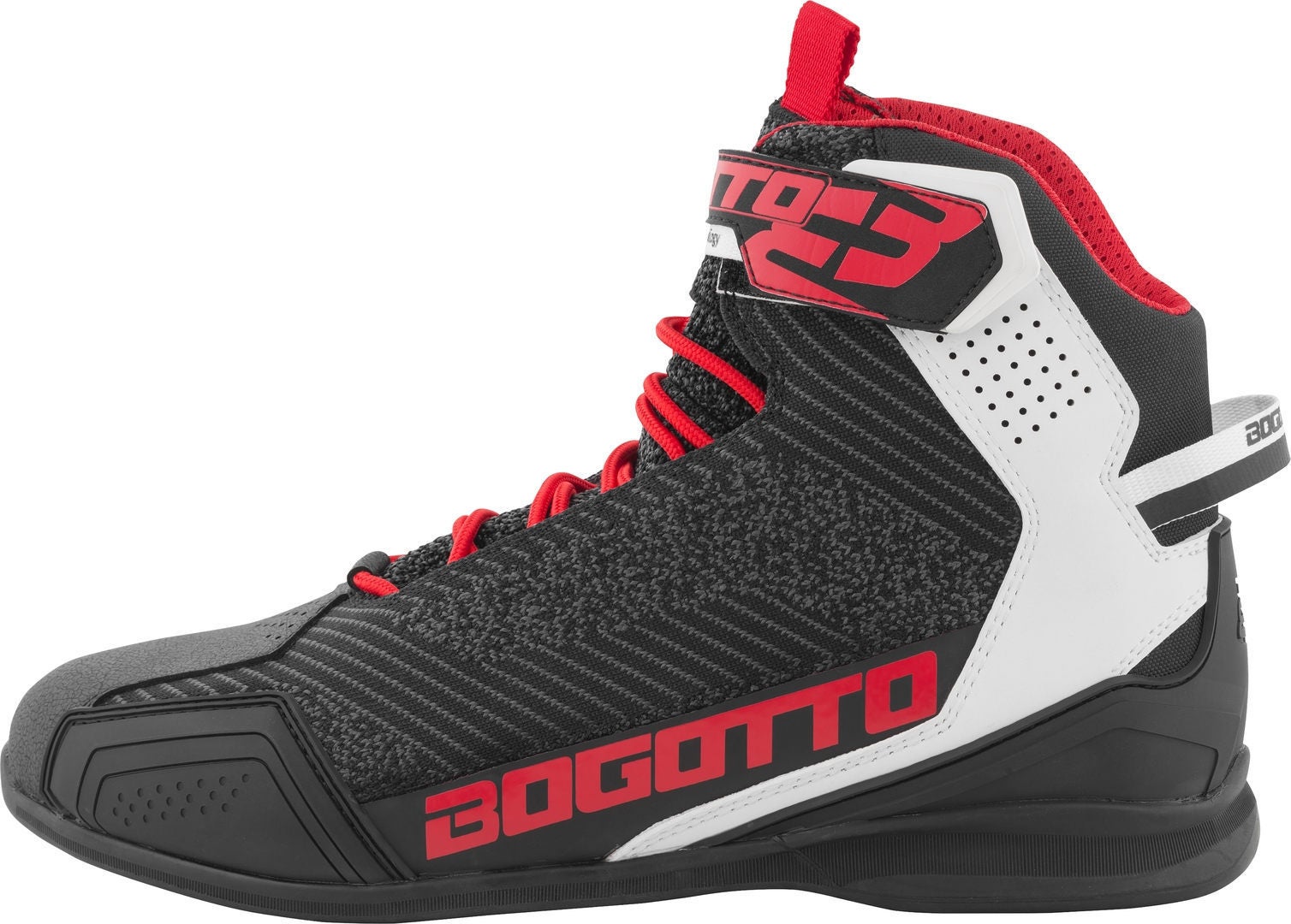 Bogotto Tokyo perforé Chaussures de moto Noir/Blanc/Rouge 45 Figure 5