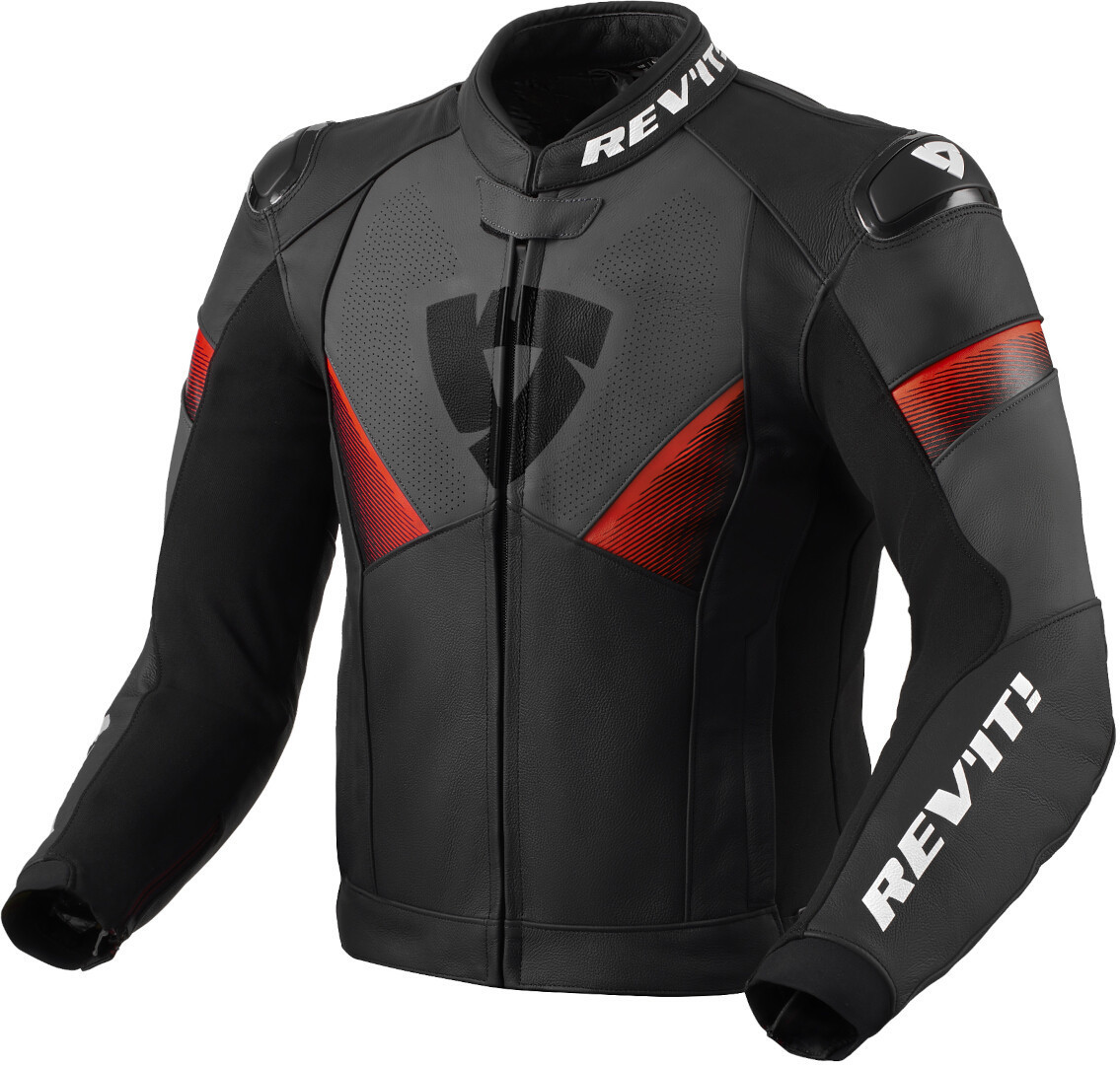 Revit Argon 2 perforated Motorcycle Leather Jacket black/red 48 Figure 1