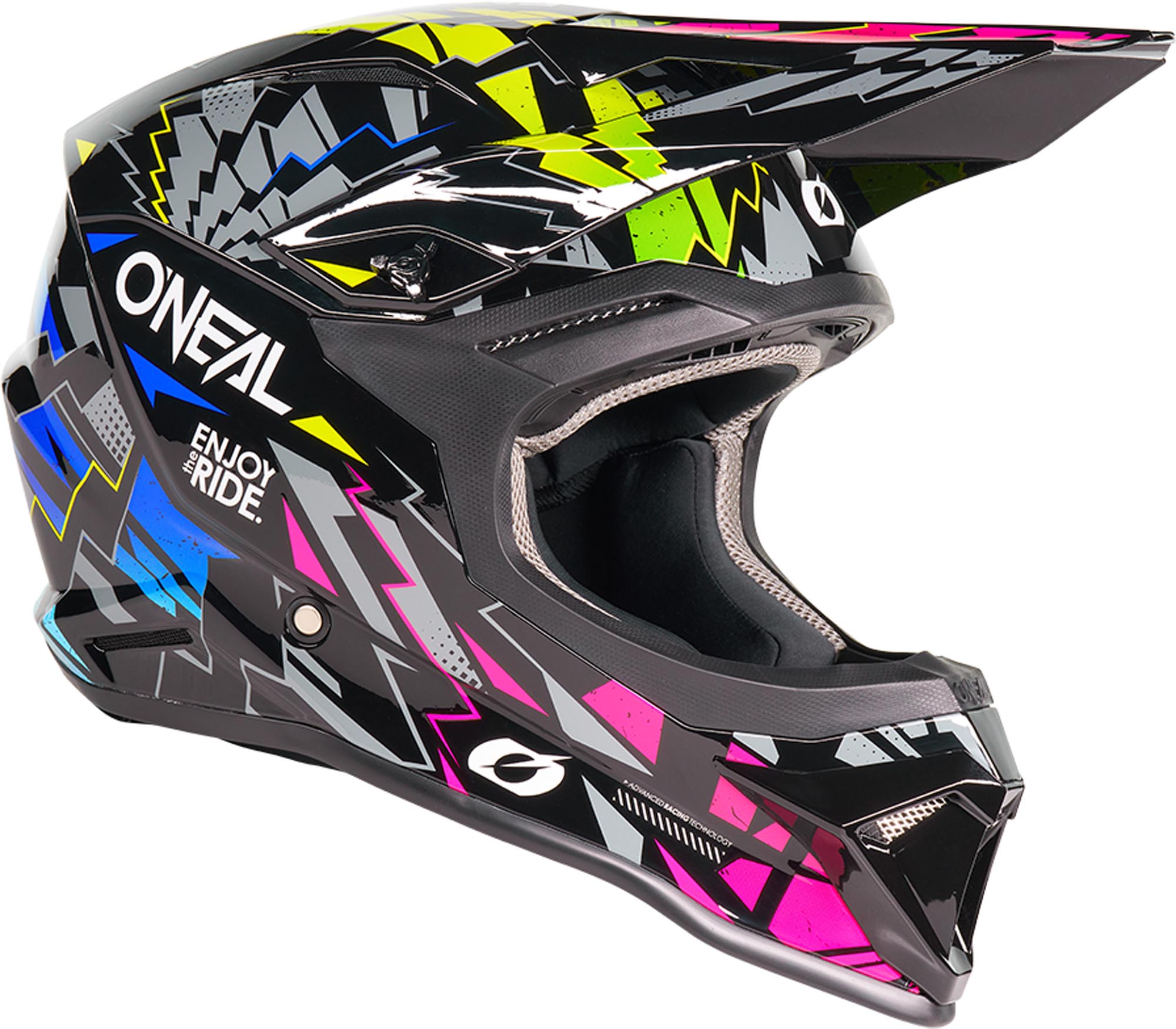 Oneal 1SRS Stixx Casco da motocross giovanile nero/multicolore Y/M (48) Figura 6