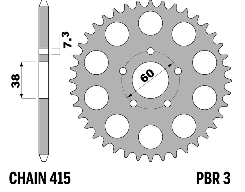 PBR Bakre kedjestålstandard - 415 Figur 2