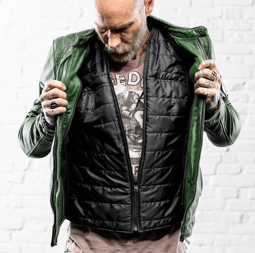 HolyFreedom Zero Evolution Motorrad Lederjacke dunkelgrün XXL Abbildung 9