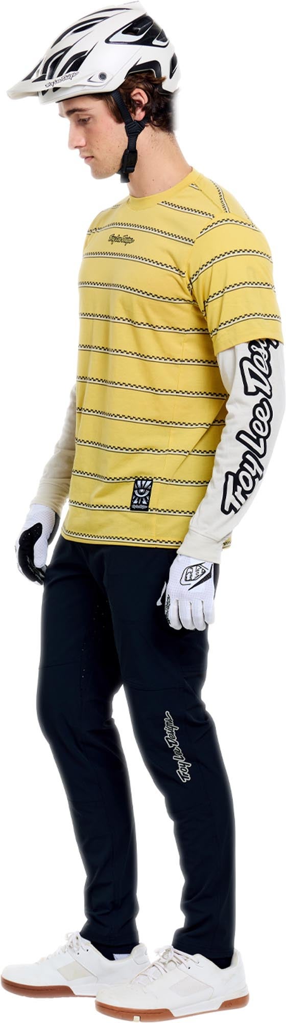 Troy Lee Designs Skyline Fakie Ride Stripe Bicycle Jersey yellow/white S Figure 11
