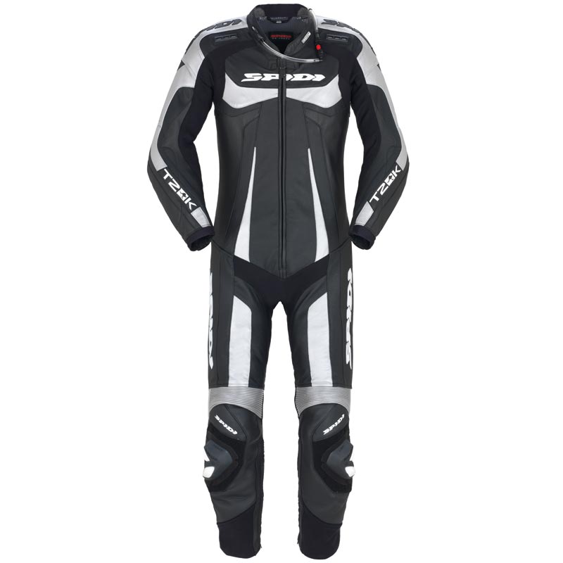 Spidi T-2 Kangaroo Wind Pro Ét stykke motorcykel læder dragt Sort/sølv 54 Figur 1